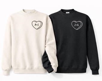 Embroidered Initials Sweatshirt | Custom Candy Heart Crewneck