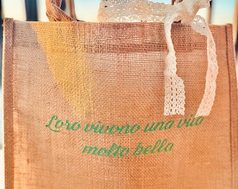 Personalized Jute Tote Bag | Travel,  Gift