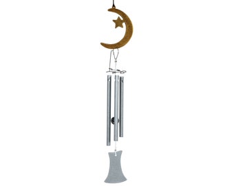 Jacob's Musical Little Piper Chime, Crescent Moon & Star, Mini Wind Chime