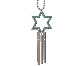 Jacob's Musical Car Charm, Star of David, Mini Wind Chime