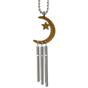 Jacob&#39;s Musical Car Charm, Crescent Moon & Star, Mini Wind Chime