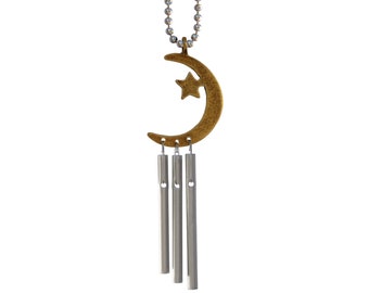 Jacob's Musical Car Charm, Crescent Moon & Star, Mini Wind Chime