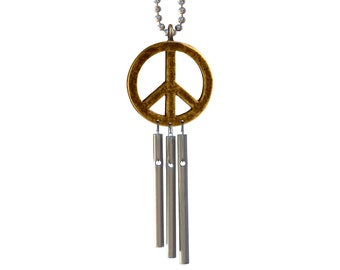 Jacob's Musical Car Charm, Peace Sign, Mini Wind Chime