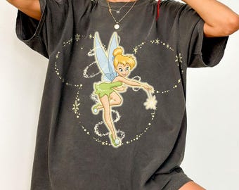 Vintage Disney Peter Pan & Tinker Bell Shirt, Retro Y2K Tinkerbell Princess Tee, Fairy Style Disney Shirt, Comfort Colors Disney Gift Tee