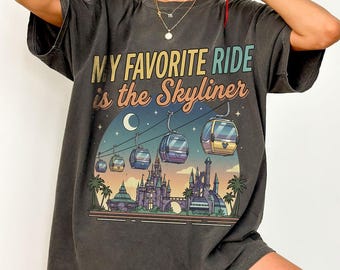 Camiseta retro Disney Skyliner, camiseta de góndola inspirada en Disney, camiseta de EPCOT Hollywood Studios, camiseta de vacaciones a juego, camiseta de transporte al parque