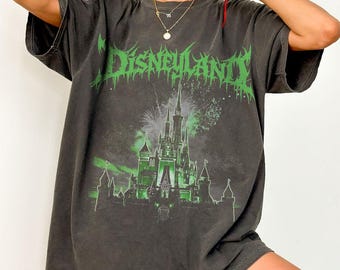 Vintage Disneyland Metal Shirt, Disney Goth Punk T-Shirt, Deathmetal Halloween Grafik, Goth Disney Fan Geschenk, Disney Halloween Outfit, Punk T-Shirt