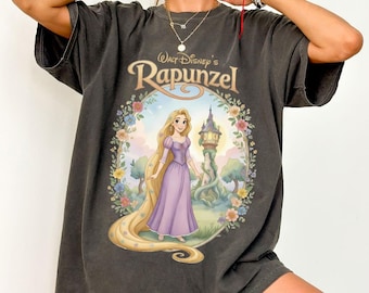 Retro Disney Wirren Rapunzel Shirt, Prinzessin Rapunzel Blumen Shirt, Disney Prinzessinnen Familien Reise T-Shirt, Magic Kingdom Disney World Geschenk
