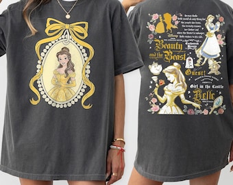 Vintage Disney Belle Shirt Komfort Farben, Die Schöne und das Biest Geschichte so alt wie die Zeit T-Shirt, Disney Prinzessin Mädchen Reise Ästhetik Tee