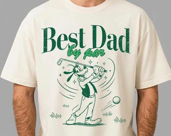 Vintage Disney Goofy Golf Shirt, Best Dad By Par Tee, Retro Goofy Movie Shirt, Fathers Day 2026 Gift, Dad Son Matching Tee, Family Trip Tee
