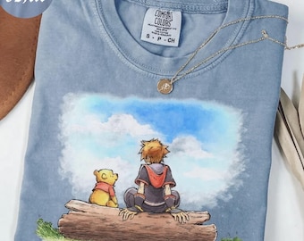Retro Kingdom Hearts Sora Winnie The Pooh Shirt, Video Game Fan Gift Tee, Disneyland Family Matching Trip Shirt, Disney Kingdom Heart 2