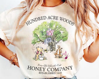 Vintage Winnie the Pooh Shirt, Hundred Acre Wood Honey Company 1926 T-Shirt, Retro Disney Pooh Bear Shirt, Comfort Colors Disney Familienausflug T-Shirt