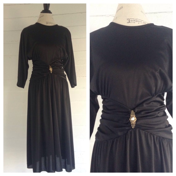 Vintage 70s/80s Black Disco Dress - image 1