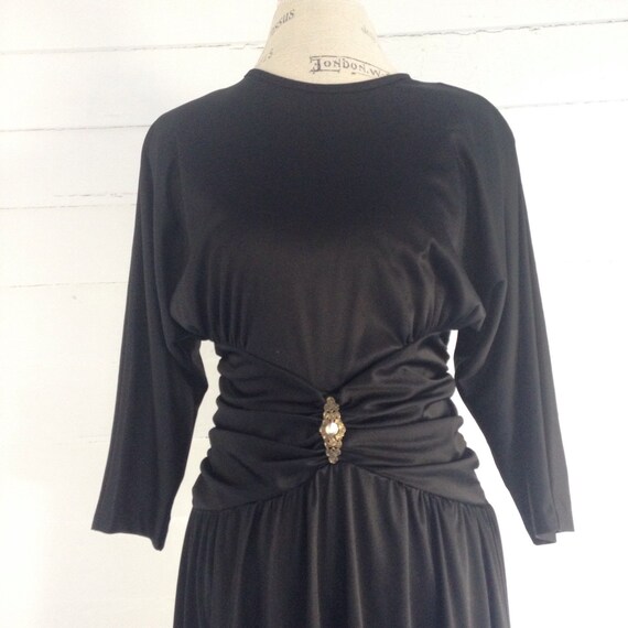 Vintage 70s/80s Black Disco Dress - image 2