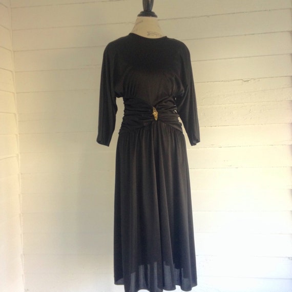 Vintage 70s/80s Black Disco Dress - image 3