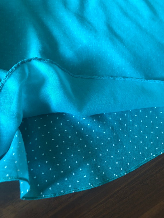 80s Does 50s Teal Polka Dot Dress - image 6