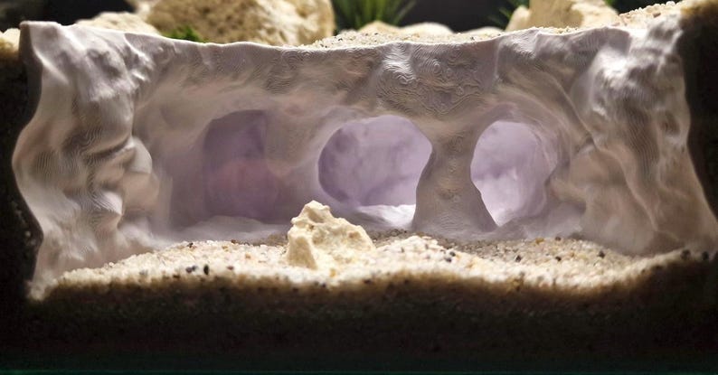 Underwater Lost City of Atlantis Cave - The Sunken Ruins | Aquarium Decoration - Shrimp, Fish Tank and Terranium Aquascape White