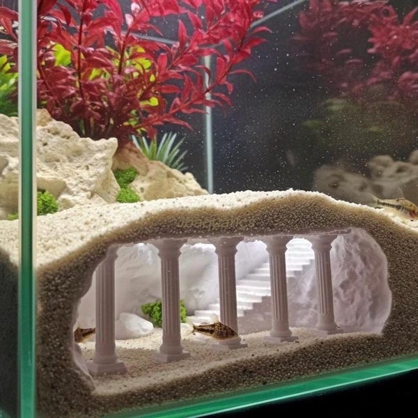 The Buried City of Pompeii Roman Ruins Aquarium Decor | Underground Cave | Natural Stone Look