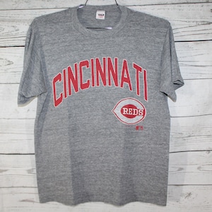 Cincinnati Reds Charlie Sheen Vintage Retro 1980s Unisex Mens Womens Graphic Soft Thin Single Stitch Rayon T-shirt