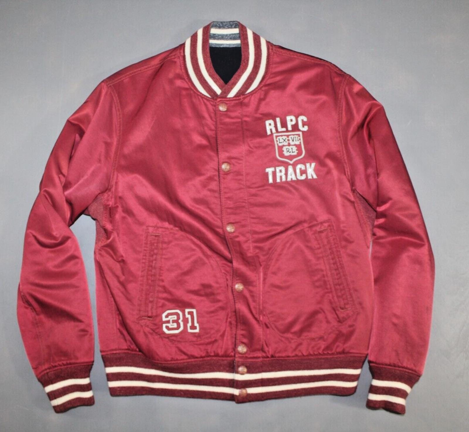 POLO Ralph Lauren Reversible Varsity Track Team P-wing Satin Wool 