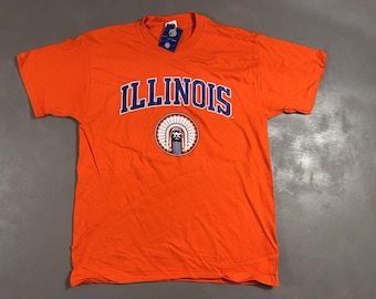 Vintage Illinis Illini Chief Shirt Männer Groß Neu mit Tags Y2K 2004