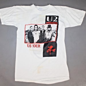 Vintage 80’s U2 The Unforgettable Fire Tour 1985 Double Concert T Shirt Small