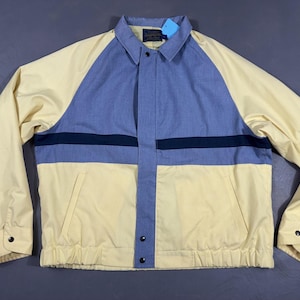 Vintage Country Traditionals Pendleton Pen West Jacket Mens 46 Blue Colorblock Windbreaker