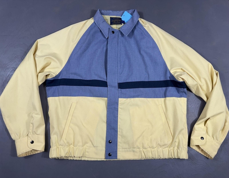 Vintage Country Traditionelle Pendleton Pen West Jacke Herren 46 Blau Colorblock Windjacke Bild 1