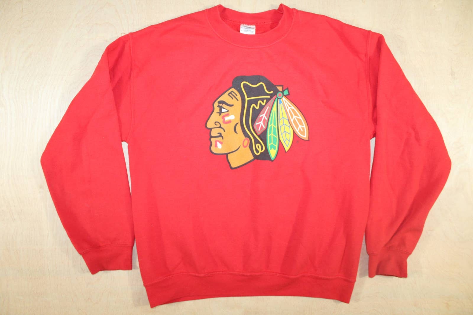 Vintage, Shirts, 9s Chicago Blackhawks Sweatshirt Adult Extra Large Big  Logo Spell Out Crewneck