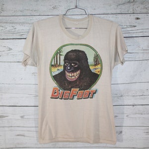 Bigfoot door kunstenaar David Sheridan Vintage 1975 Unisex Mens Womens Single Stitch Comic Cartoon Crumb T-shirt