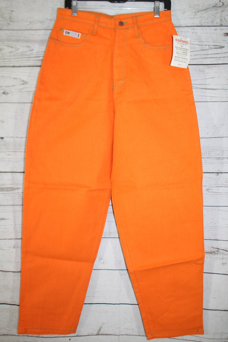 neon orange baggy pants