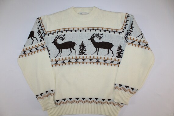 Reindeer Vintage Retro Unisex Mens Womens 1980s Ac