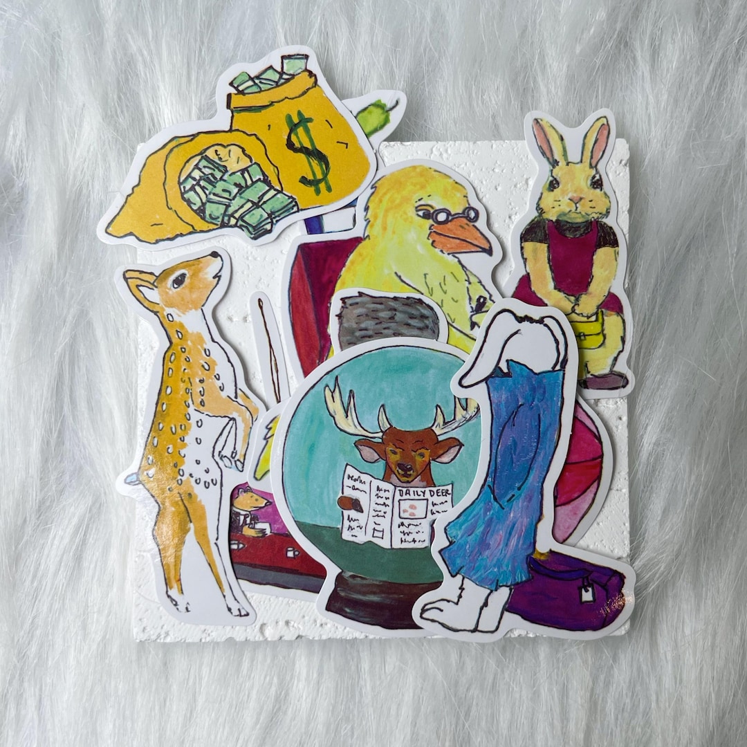 Animal Sticker Pack – 50 Hand-drawn Whimsical Stickers by Mae Martin ...