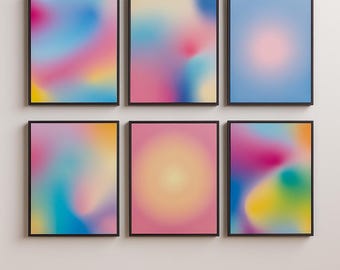 Color Aura Wall Art - Moderne abstrakte Farbverlaufsdrucke