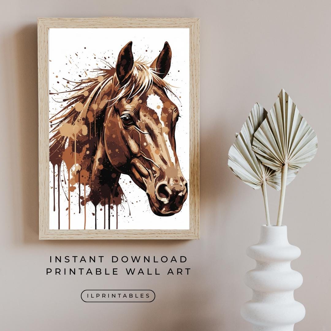 Splatter Art Horse - Etsy