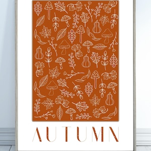 Autumn Wall Art Printable | Fall Leaves | Seasonal Home Decor | Cozy Fall Printable Art | Instant Download Typography Print