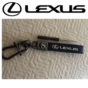 Genuine Black Leather Lexus Keychain | Luxury Key Fob Holder | Fits Rx Nx Is Es Gs Lx Rc Ux Ct | Gift for Lexus Drivers (Lexus Keychain)