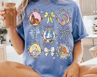 Camiseta Disney Watercolor Coquette Bows Dogs, Camiseta Disney Slinky Pluto Lady and Tramp Life Is Better With Dogs, Viaje a Disneyland, Comfort Colors®
