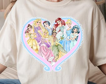 Comfort Colors® Vintage Princess Shirt, Retro Princess Tour Shirt, Vintage Disney T-shirt, Rapunzel Shirt, Cinderella T-shirt, Ariel T-shirt