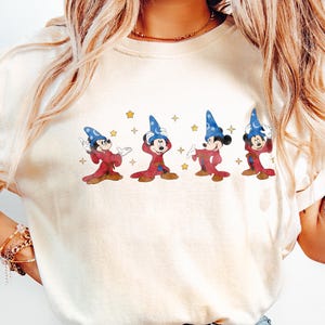 Walt Disney Fantasia Mickey Watercolor T-Shirt, Disneyland Family Matching Shirt, Comfort Color®, Mickey Sorcerer Tee, Fantasia Mickey Shirt