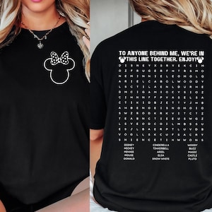 Funny Interactive Disney Shirt, Waiting In Line Puzzle Double Side Disney T-shirt, Disney Dad T-shirt, Disneyworld Shirt, Disney Mom T-shirt