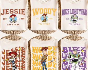 Toy Story All Characters Shirt, Disney Pixar Shirt, Disney Woody Jessie Buzz Lightyear Aliens Shirt, Disney Family Vacation, Comfort Colors®