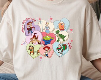 Toy Story Movie Characters Valentine Sweater, Disney World Toy Story Valentine, Valentine Day, Buzz Lightyear Valentine Tee, Comfort Colors®