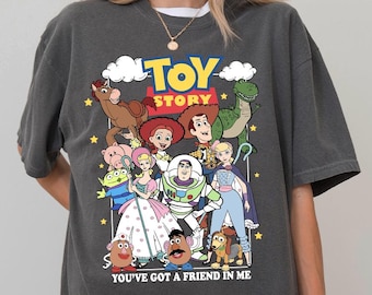 Retro Comfort Colors You've Got A Friend In Me Toy Story Shirt, Disney Pixar Shirt, Woody Buzz Toy Story Party 2025 T-shirt, Comfort Colors®
