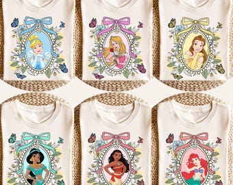 Retro Disney Princess Shirt, Coquette Disney Princess Tee, Disney Girl Trip Tee, Personalized Disney Tee, Disney Group Shirt, Princess Shirt