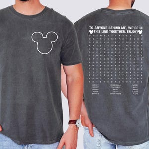 Funny Interactive Disney Shirt, Waiting In Line Puzzle Double Side Disney T-shirt, Disney Dad T-shirt, Disneyworld Shirt, Disney Mom T-shirt image 4