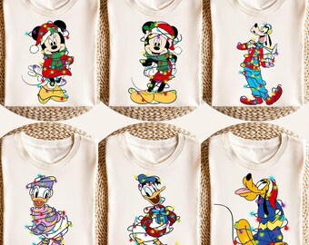 Disney Mickey and Friends Christmas Family Matching Shirt, All Characters Disneyland Xmas, Family Christmas Matching Shirt, Disney Trip Tees
