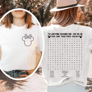 Funny Interactive Disney Shirt, Waiting In Line Puzzle Double Side Disney T-shirt, Disney Dad T-shirt, Disneyworld Shirt, Disney Mom T-shirt image 2
