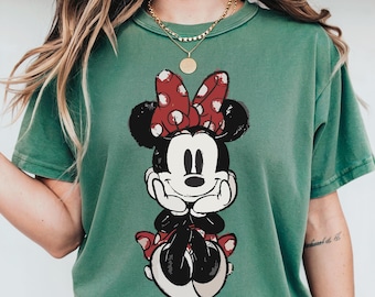 Disney Classic Minnie Mouse Shirt Retro Minnie Shirt for Disneyland Trip, Disneyland Holiday Family Matching, Disney Minnie, Comfort Colors®