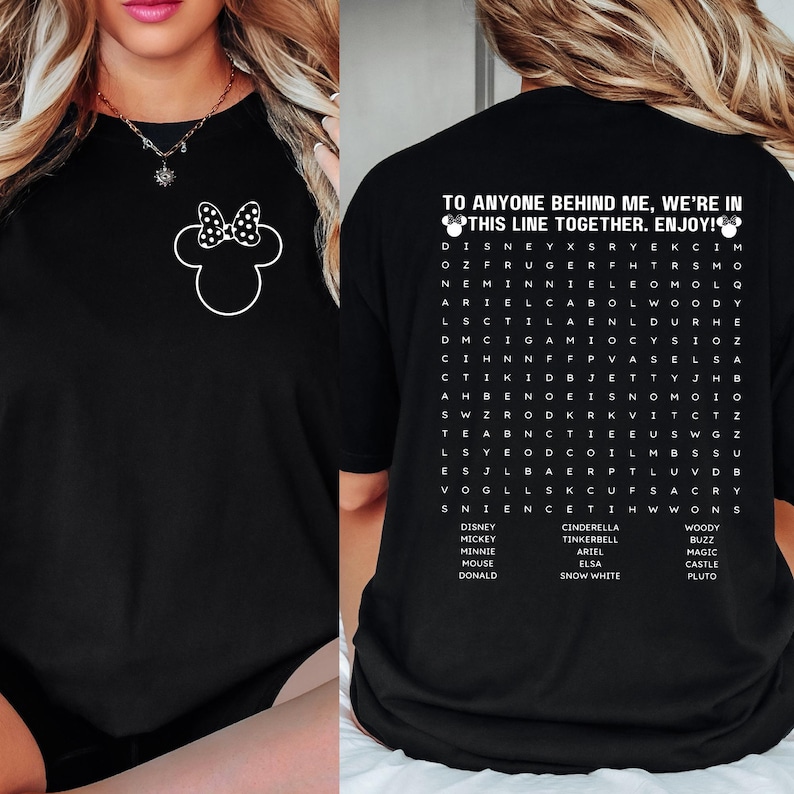 Funny Interactive Disney Shirt, Waiting In Line Puzzle Double Side Disney T-shirt, Disney Dad T-shirt, Disneyworld Shirt, Disney Mom T-shirt image 5