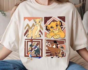 Comfort Colors Retro 90s Disneyland Lion King Simba And Timon T-shirt, Vintage Lion King Shirt, Disneyland Trip Shirt, Hakuna Matata T-shirt